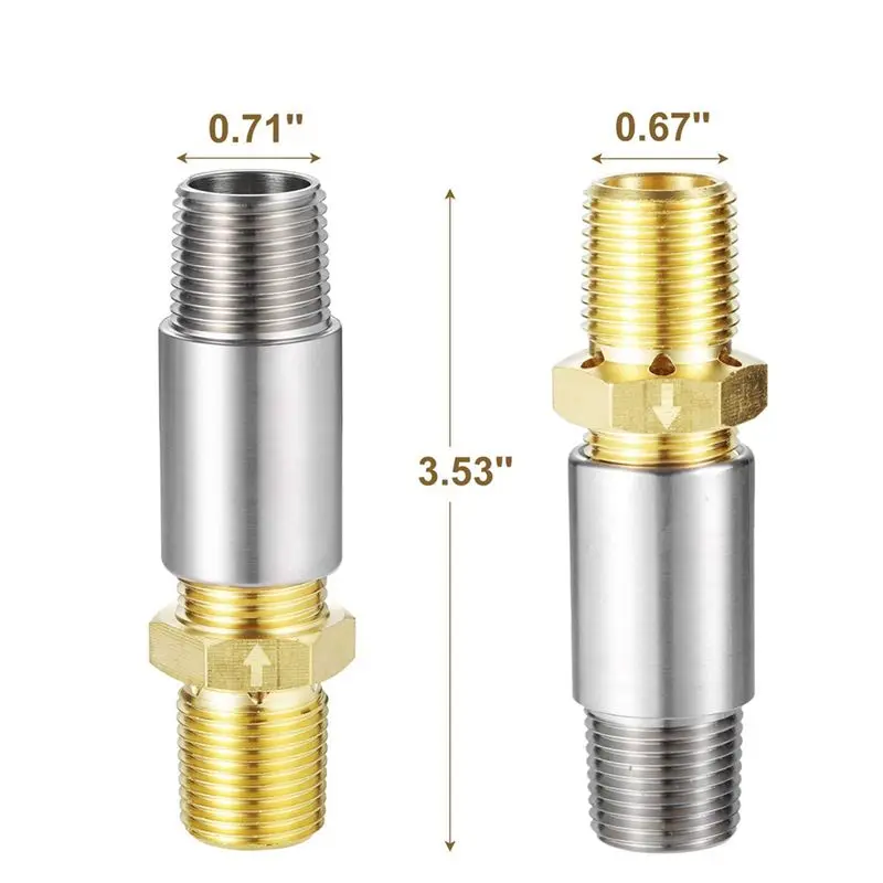DT17 5X Liquid Propane Gas Fire Pits 1/2in Air Mixer Valve 90K BTU Brass Stainless Steel for LP Burner
