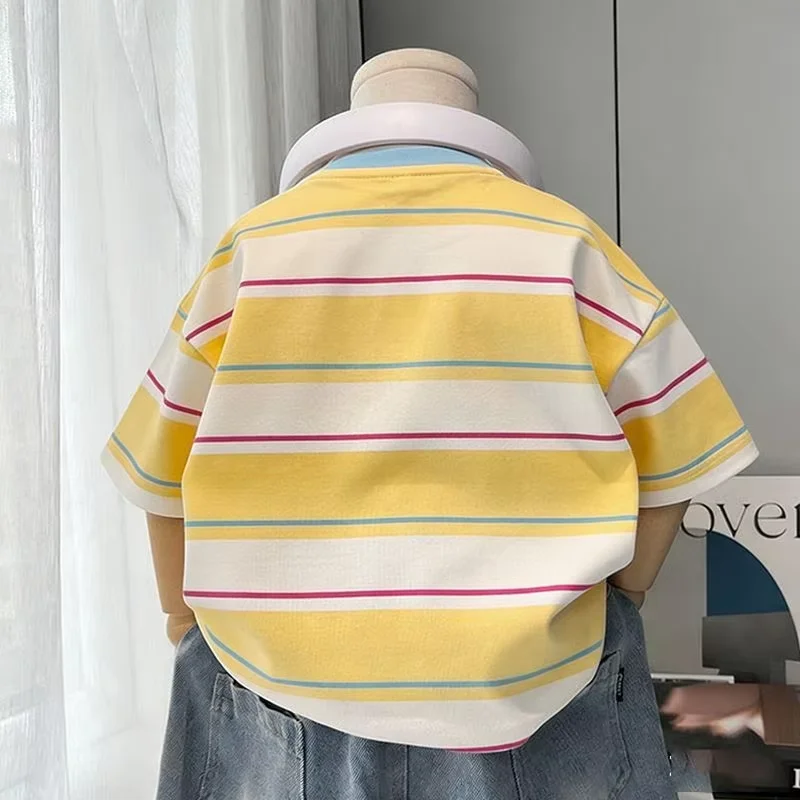 Summer 2026 New Children's Fashion Versatile Short Sleeve T-shirt Boys and Girls Round Neck Half Sleeve Top