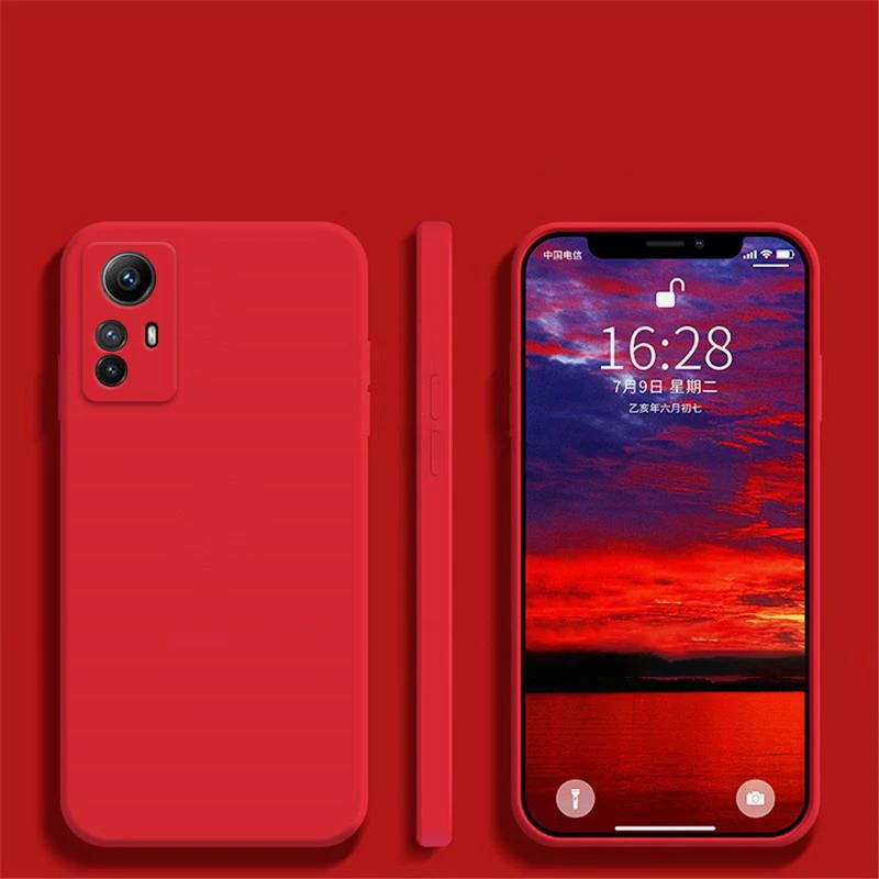 حافظة سيليكون مربعة أصلية فاخرة لهاتف Xiaomi Redmi Note 12s 4G فائقة النعومة غير لامعة Fundas Redmi Note12s Note 12 s 4G