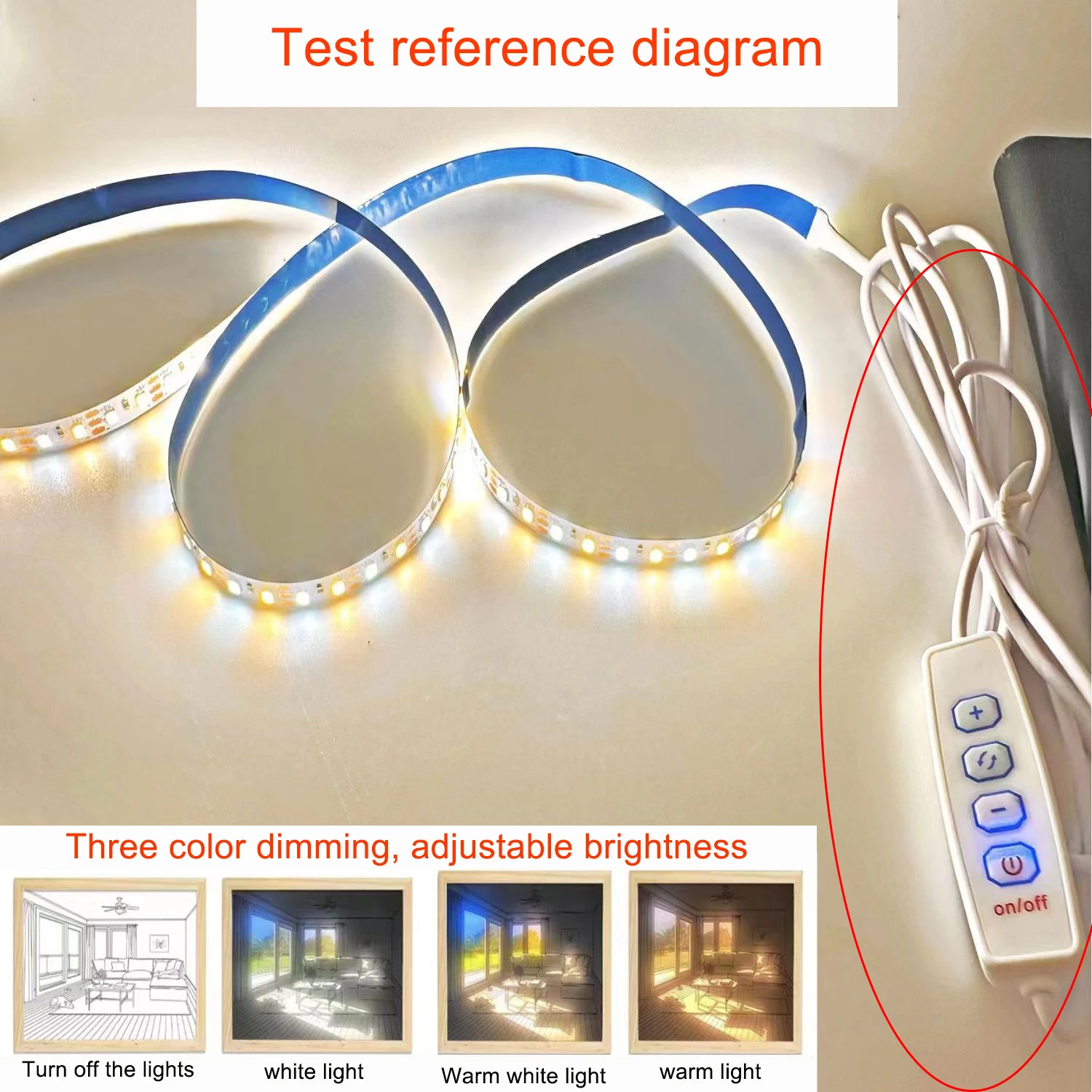 DC 5V LED Dimmer porta USB linea di alimentazione dimmerabile cavo di prolunga abbinato al colore con adattatore interruttore ON OFF per lampadina a