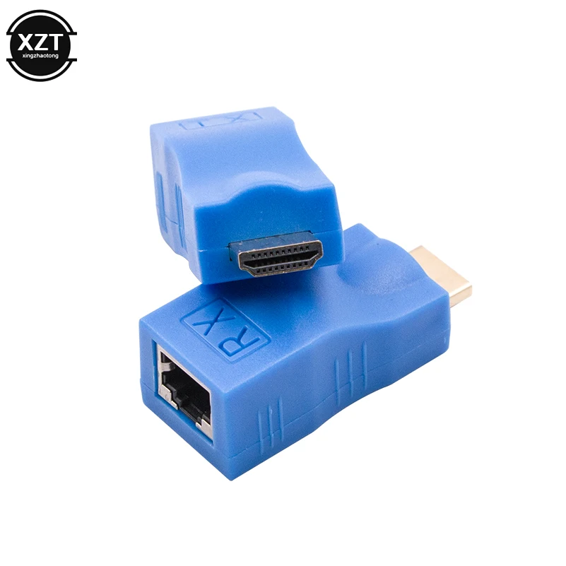 HDMI-compatible to RJ45 Expansion Transmitter HDMI-compatible to 4K RJ45 Single-port Network Cable LAN Ethernet Cable 30m