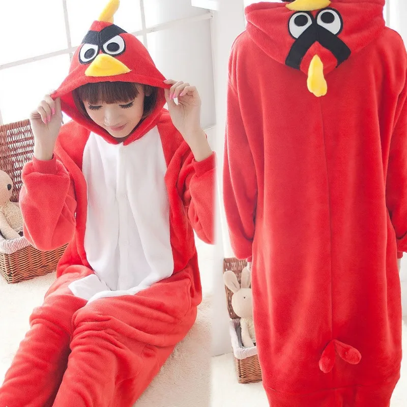 Angry Birds anime peripheral cartoons cute Halloween cosplay costumes creative kawaii plus velvet one-piece pajamas home clothes