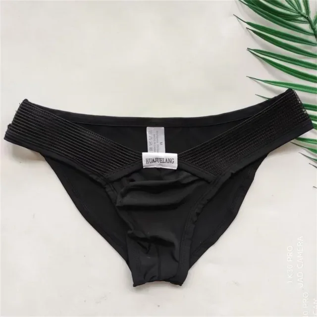 Hot Hollow Men's Sexy Iice Silk Underwear Men Comfy Breathable Low-Waist Panties Breathable Low-waist U Convex Briefs 3