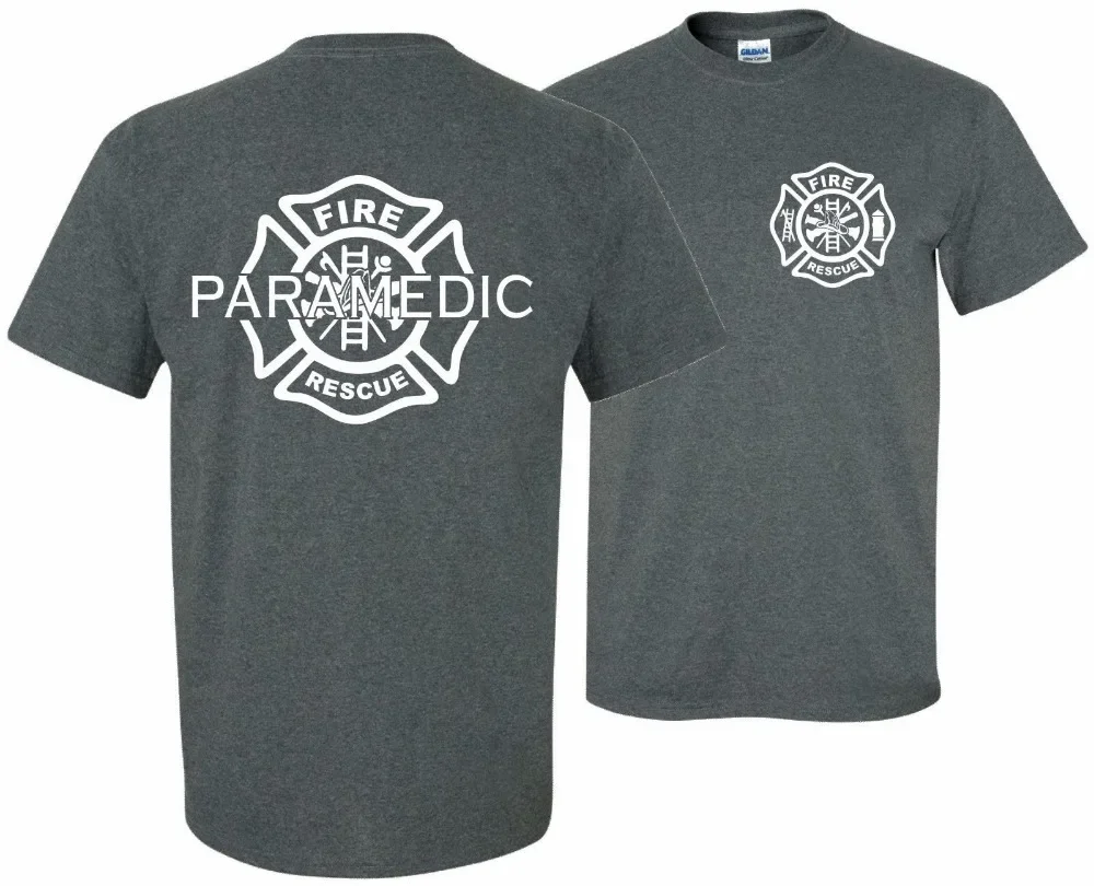 Firefighter Paramedic Emt Fire Rescue Thin Red Line Department New Arrive Men T-Shirt Casual Man Tees Funny T Shirts