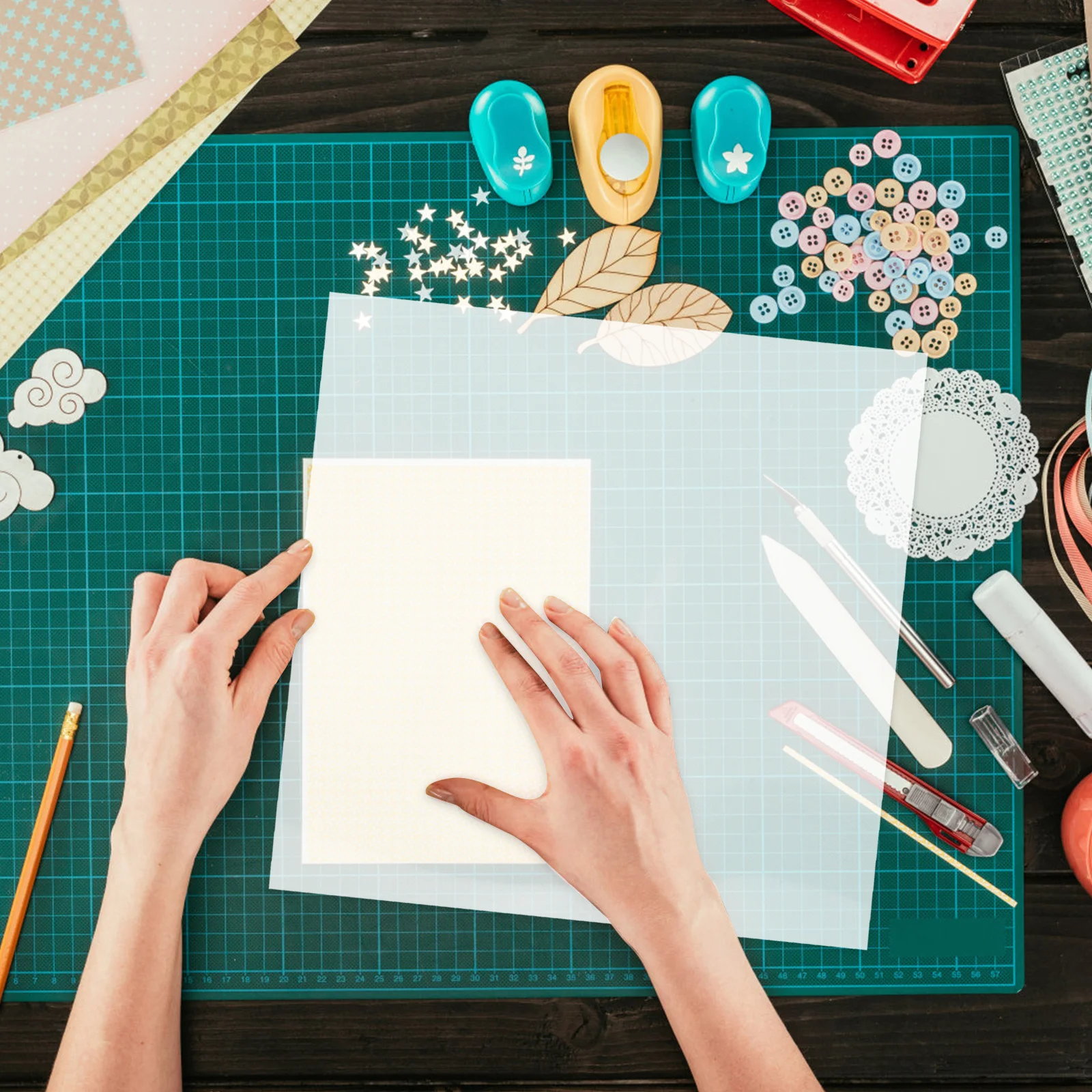 

15Pcs Blank Stencil Sheets for Crafting Translucent Design Precise Alignment DIY Projects Translucent Template Sheets