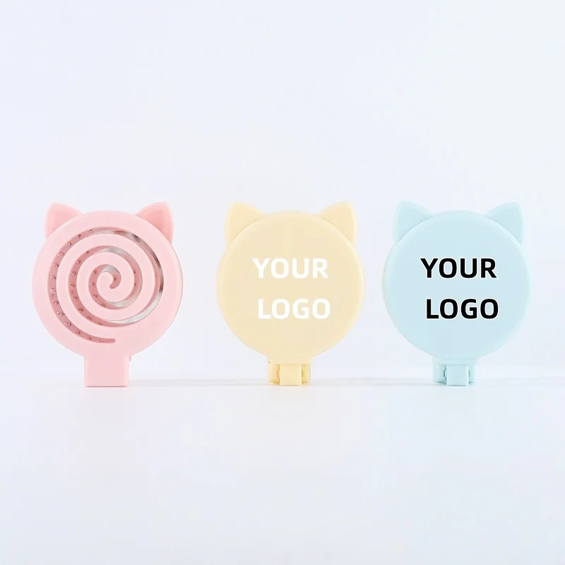 

【Logo Custom】50Pcs Customized Folding Cat Shaped Mirror Comb Integrated Adaptation Enterprise Customization Factory Wholesale