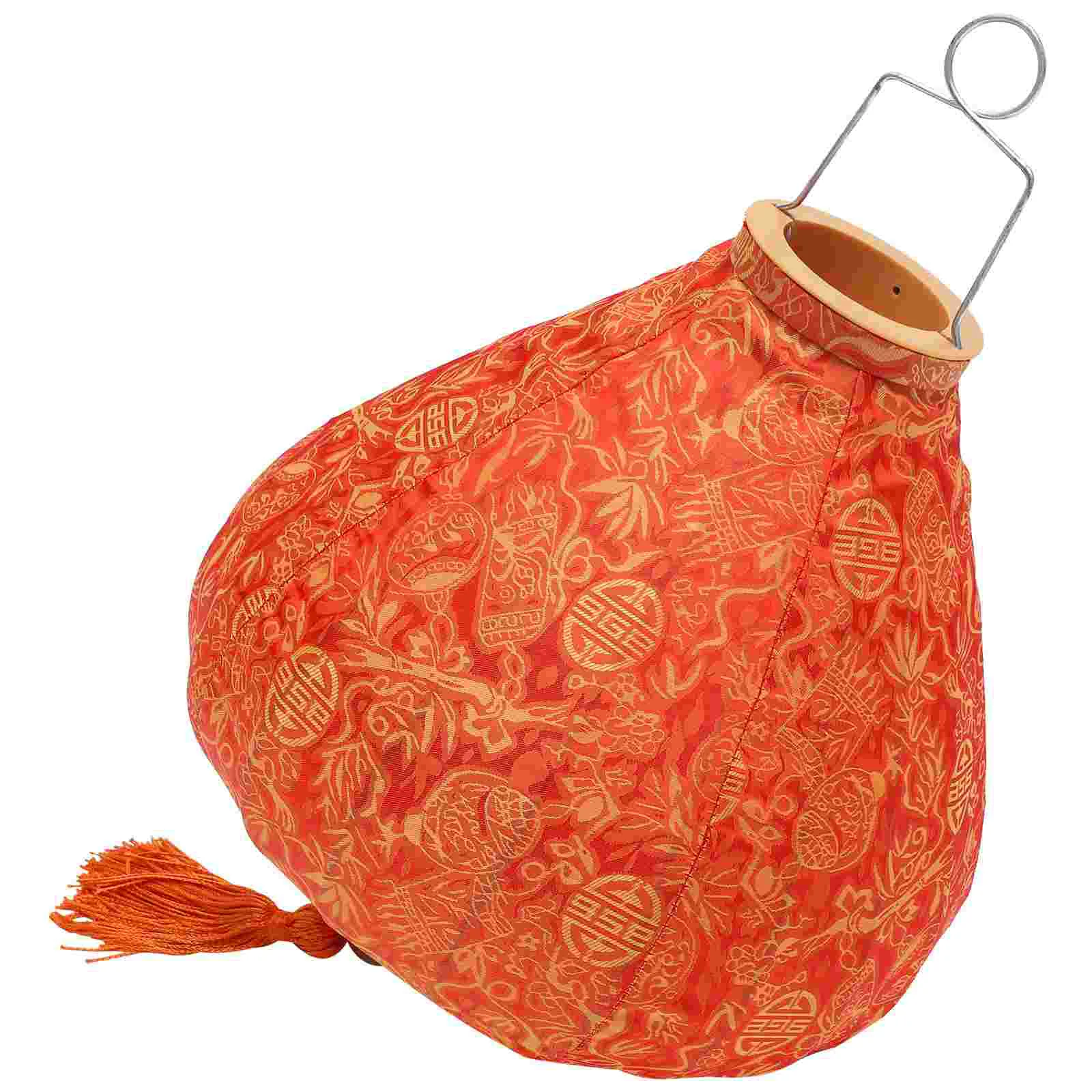 

Celebration Lantern Decor Retro Vintage Small Outdoor Decoration Orange Metal Holiday