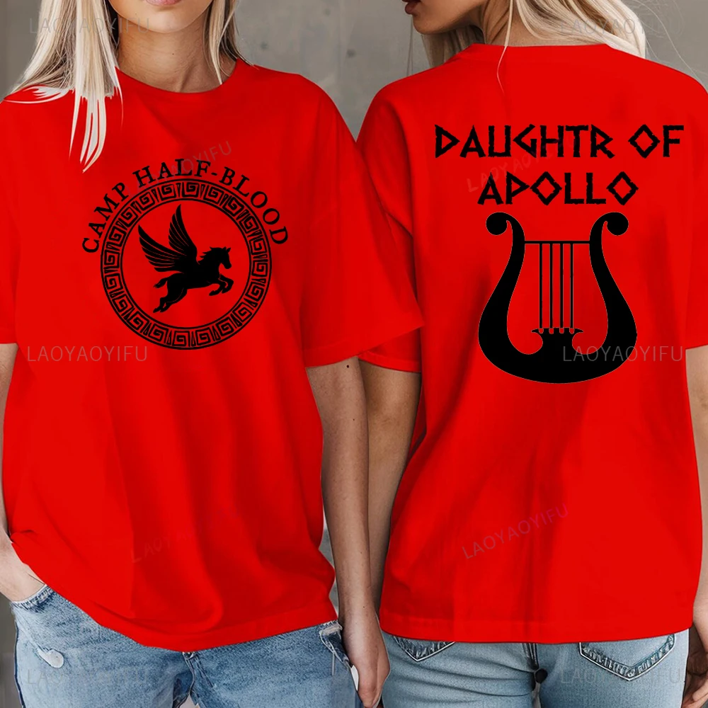 مخيم نصف الدم الأساطير اليونانية ابنة الجرافيك تي شيرت الصيف امرأة رجل موضة عادية في الهواء الطلق تنفس القطن تي شيرت #5