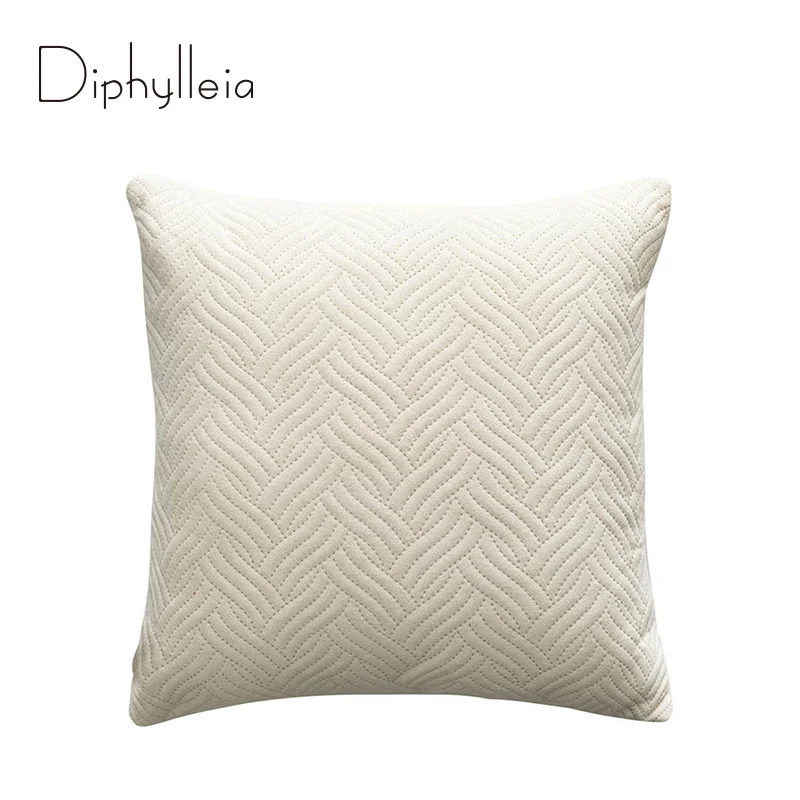 

Diphylleia Classical Braided Geometry Quilted Pillowcase Super Soft Velour Sofa Cushion Cover 45x45cm Multi-Colors Free Shipping