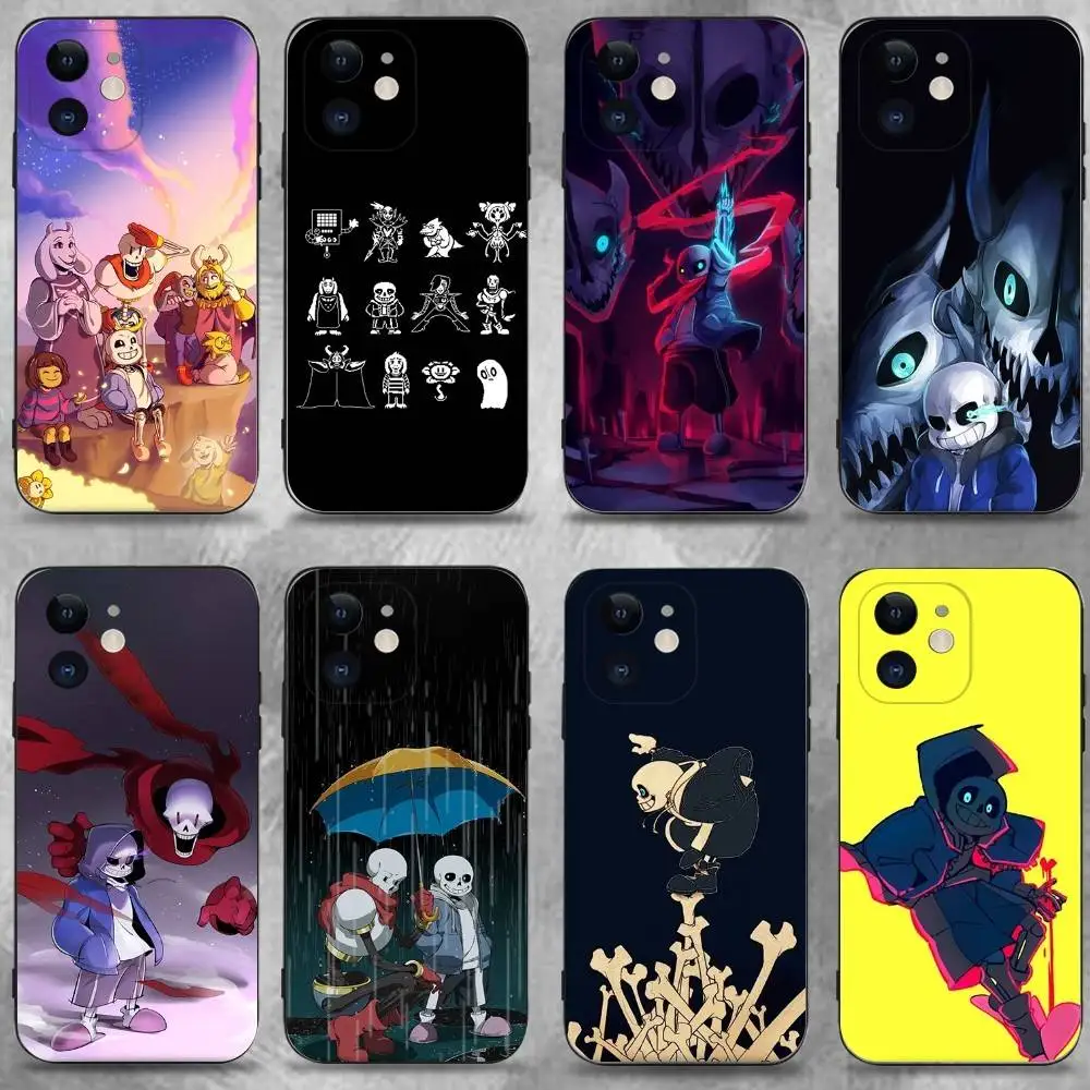

Game U-UndertaleS Phone Case For iPhone 16,15,14,13,12,11 Plus,Pro Max,XS,X,XR,SE,Mini,8,7,Soft Silicone Black Cover