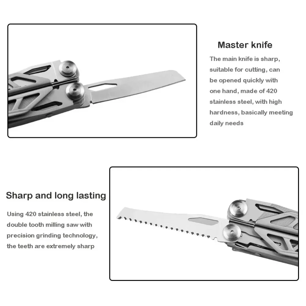 Multifunction Stainless Steel Multi-tool Folding Pliers Cable Wire Cutter Multifunctional Outdoor Camping Folding Knife Pliers