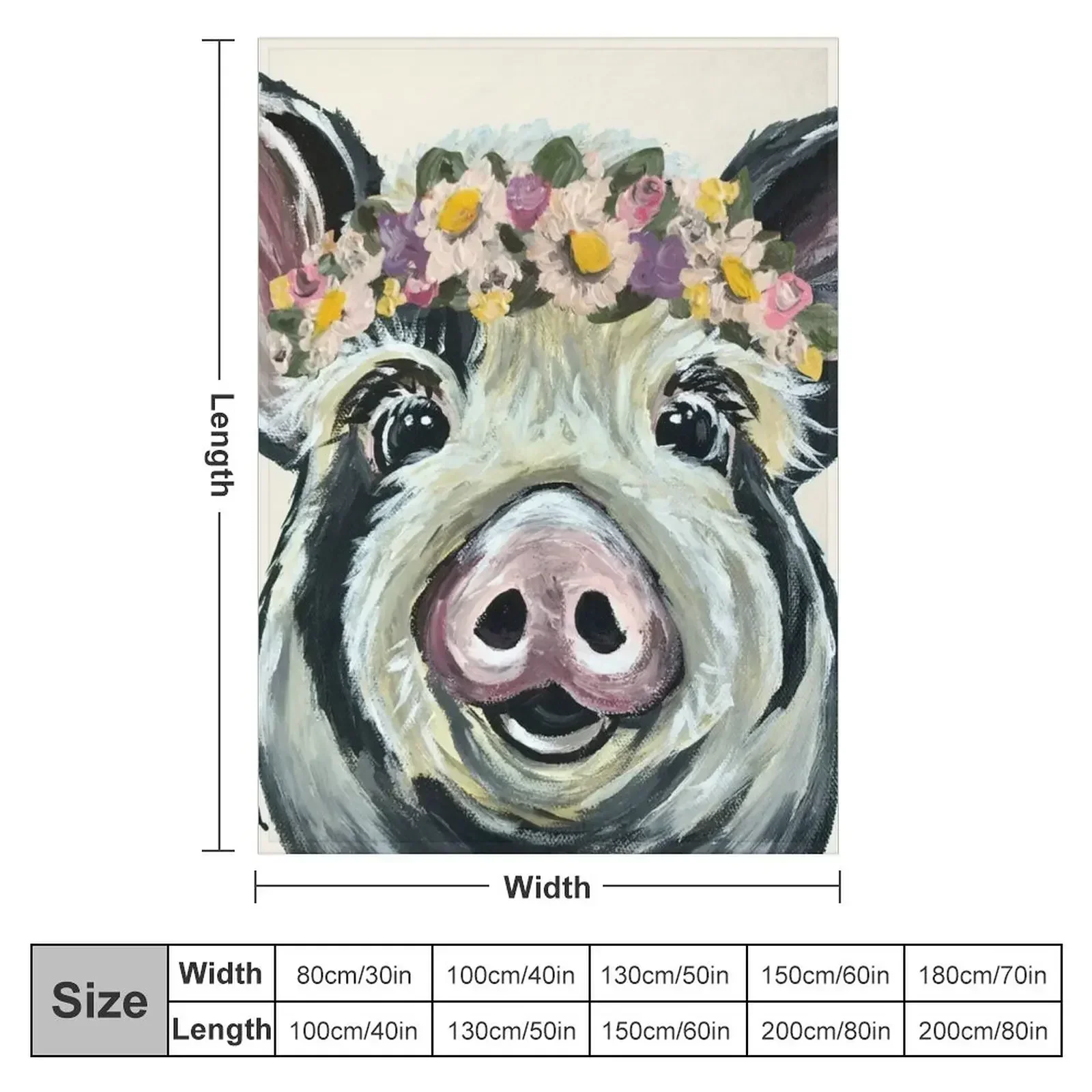 Cute Pig Art Throw Blanket sofa bed Travel Baby Stuffeds Blankets