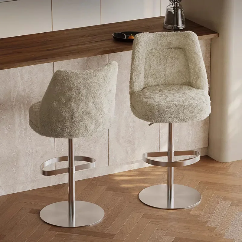 Comfortable Soft Bar Stools Designer Metal Relaxing Aesthetic Bar Chairs Accent Counter Sillas Para Comedor Trendy Furniture