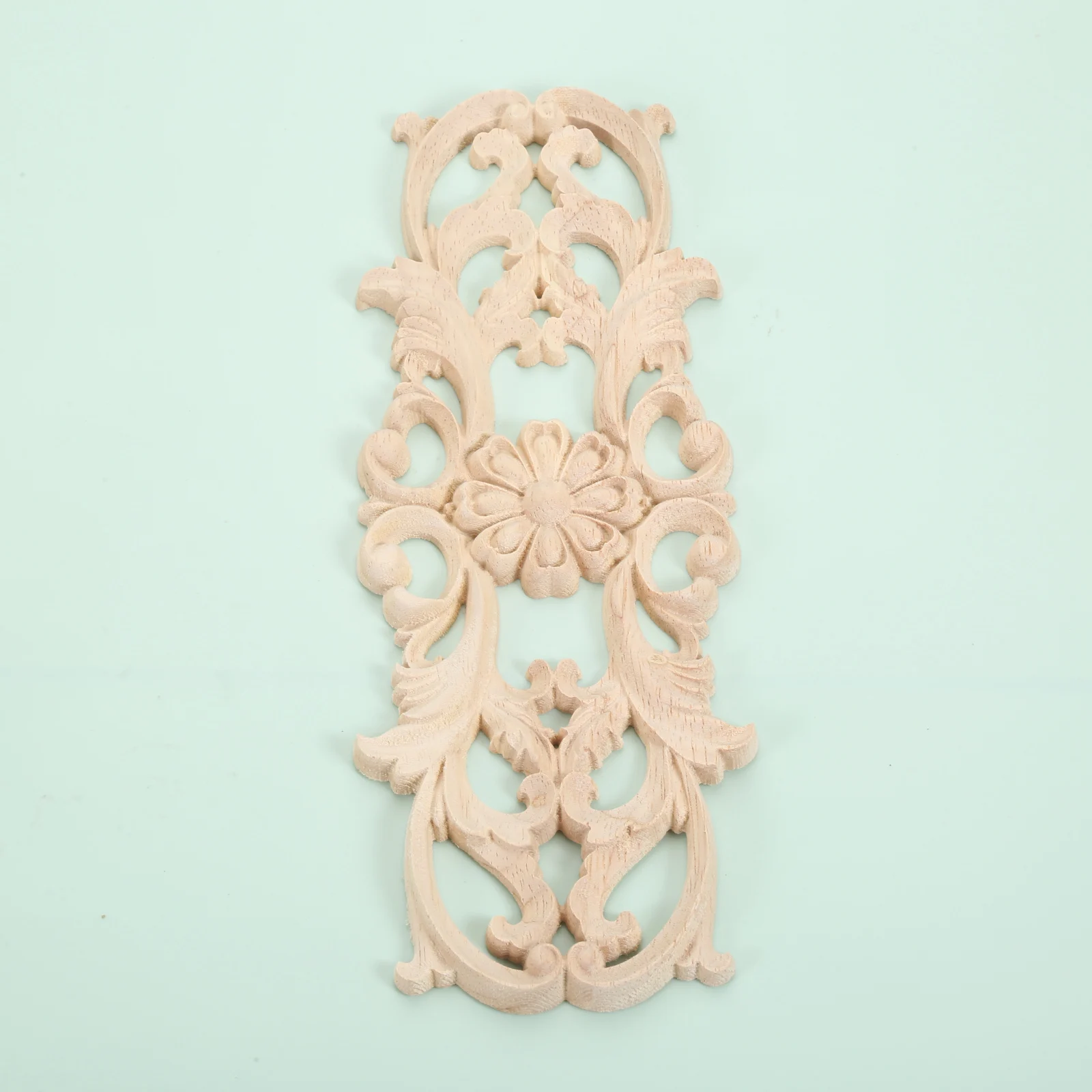 1PC Flower European Woodcarving Decals Carved Corner Home Decor Cabinet Door Bed Decorative Patch Onlay Wood Applique 22*8cm