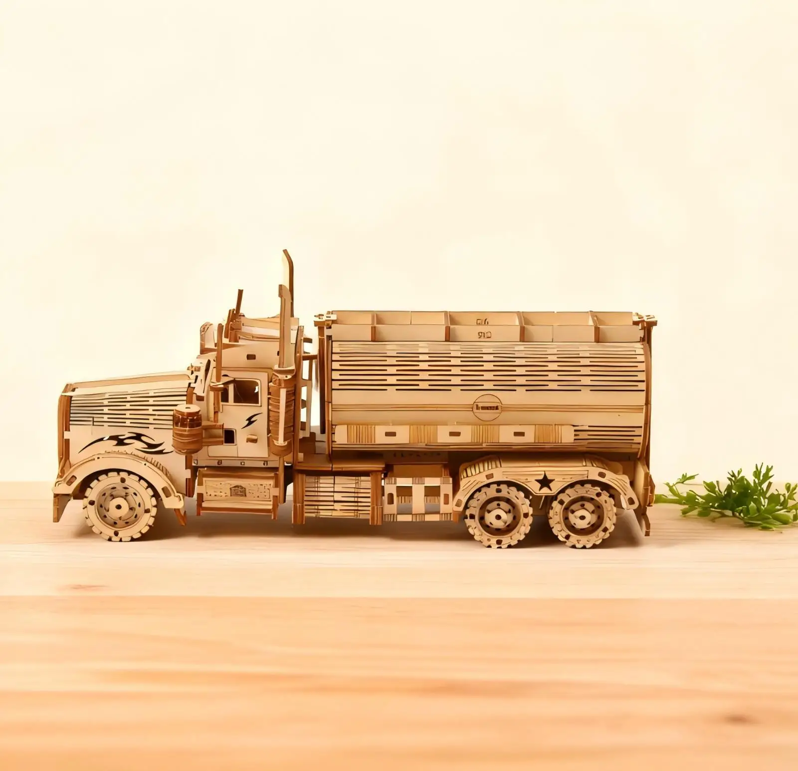 OUZEY ثلاثية الأبعاد خزان خشبي شاحنة لغز للبالغين الخشب اللبنات مجموعات التجمع نموذج كول سطح المكتب مكتب ديكور المنزل هدية مزخرفة