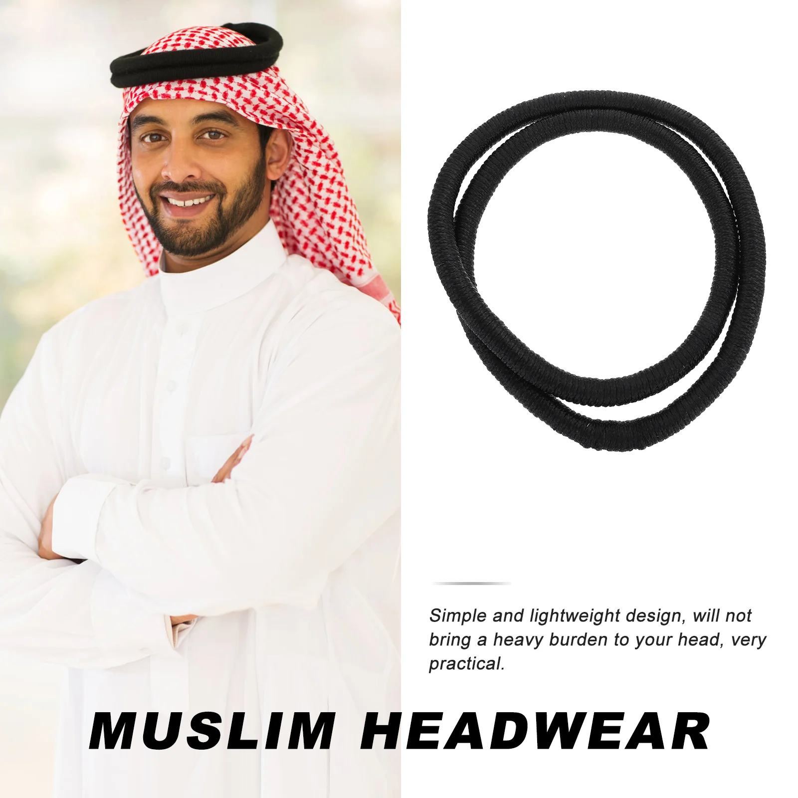 Diadema para hombre, diadema para Oriente Medio, Shemagh, accesorios árabes, Hijab musulmán, turbante masculino, gorros de Pu para hombre