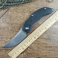 Y-START Brachial Knife Stonewash Blade Black Aluminium Alloy Handle for Outdoor Camping Survival