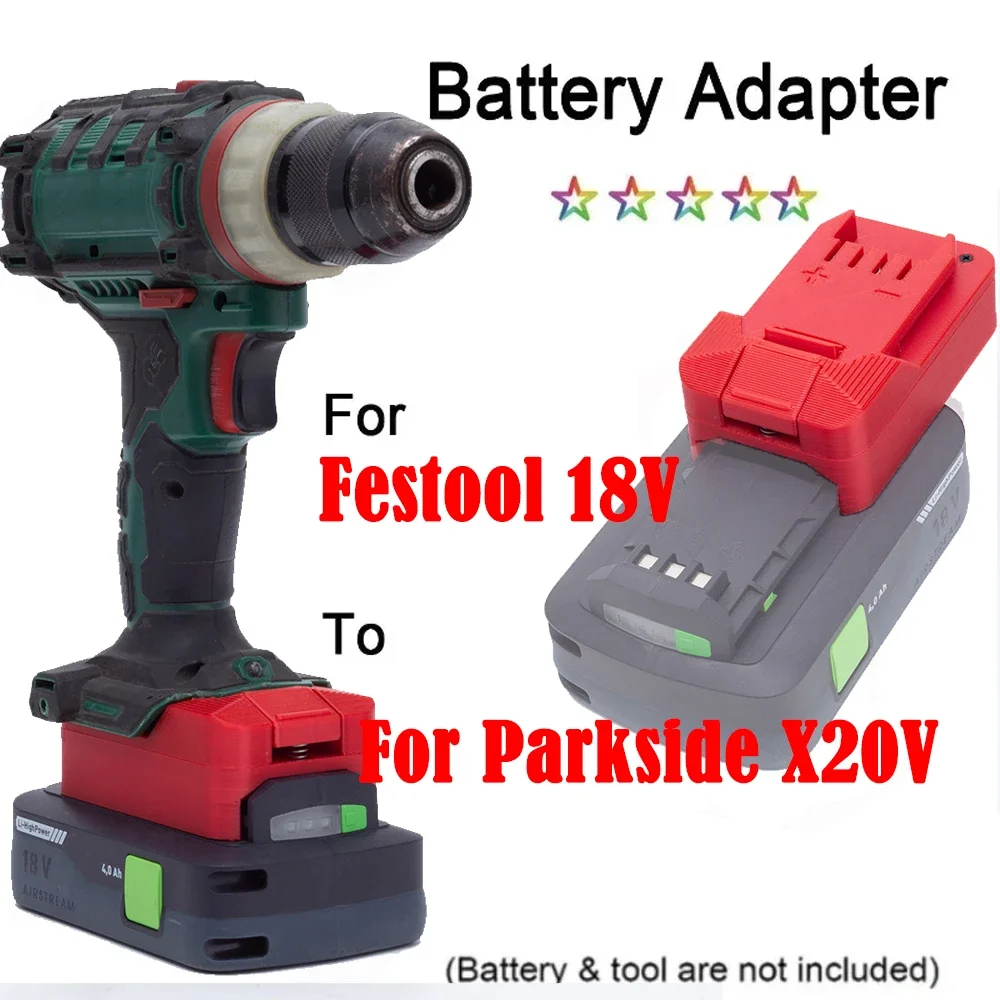 Battery Adapter Converter For Festool 18V Lithium Battery to for Parkside X20V Cordless Tools Accessories (NO Battery)