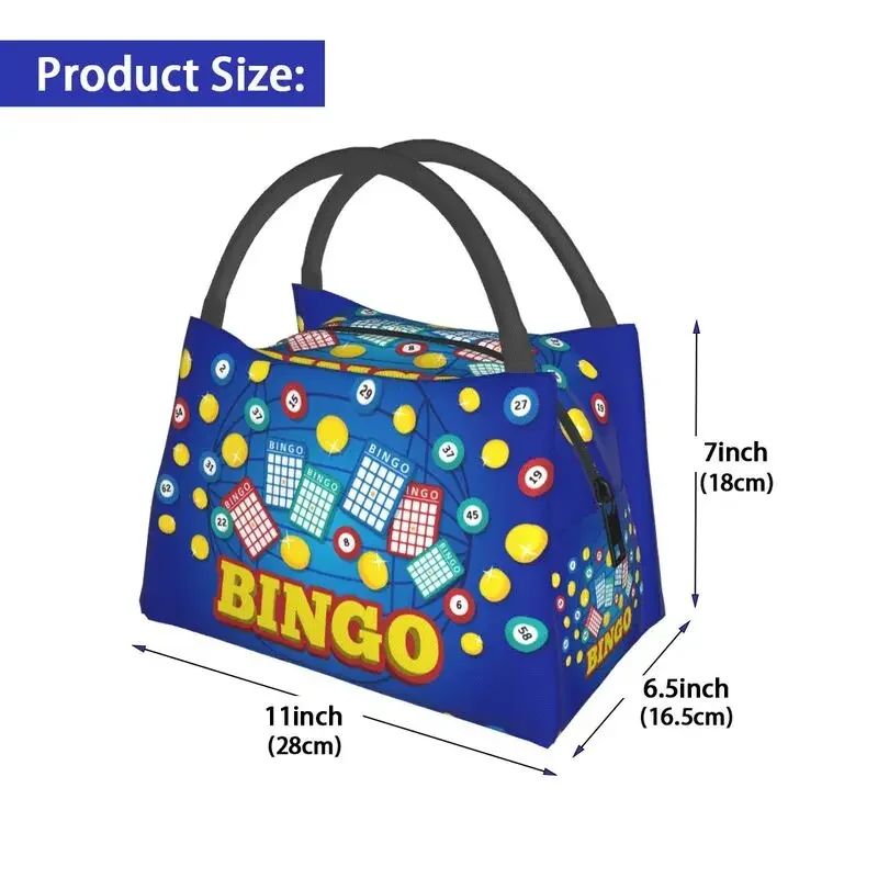 Custom Hot Game Bingo Thermal Insulated Lunch Bags Women Resuable Lunch Tote per Picnic all\'aperto Storage pasto Food Box