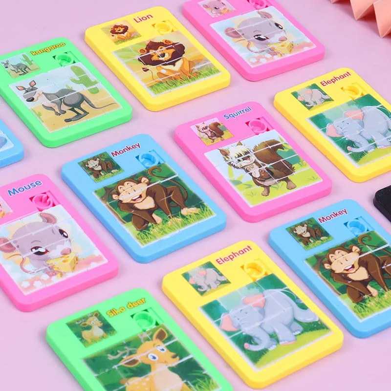 10 sztuk Cartoon zwierząt puzzle edukacyjne rozwijające zabawki dla dzieci upominki na przyjęcie urodzinowe wypełniacz Pinata nagrody szkolne