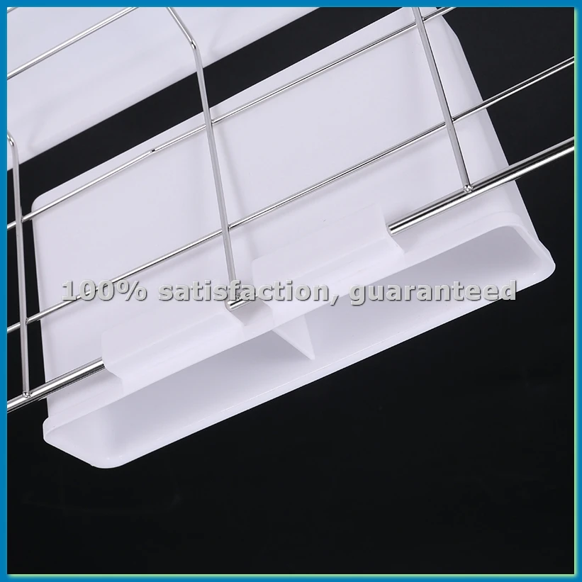 

Stainless Steel Dish Drainer Drying Rack With 3-Piece Set Removable Rust Proof Utensil Holde For-AT35