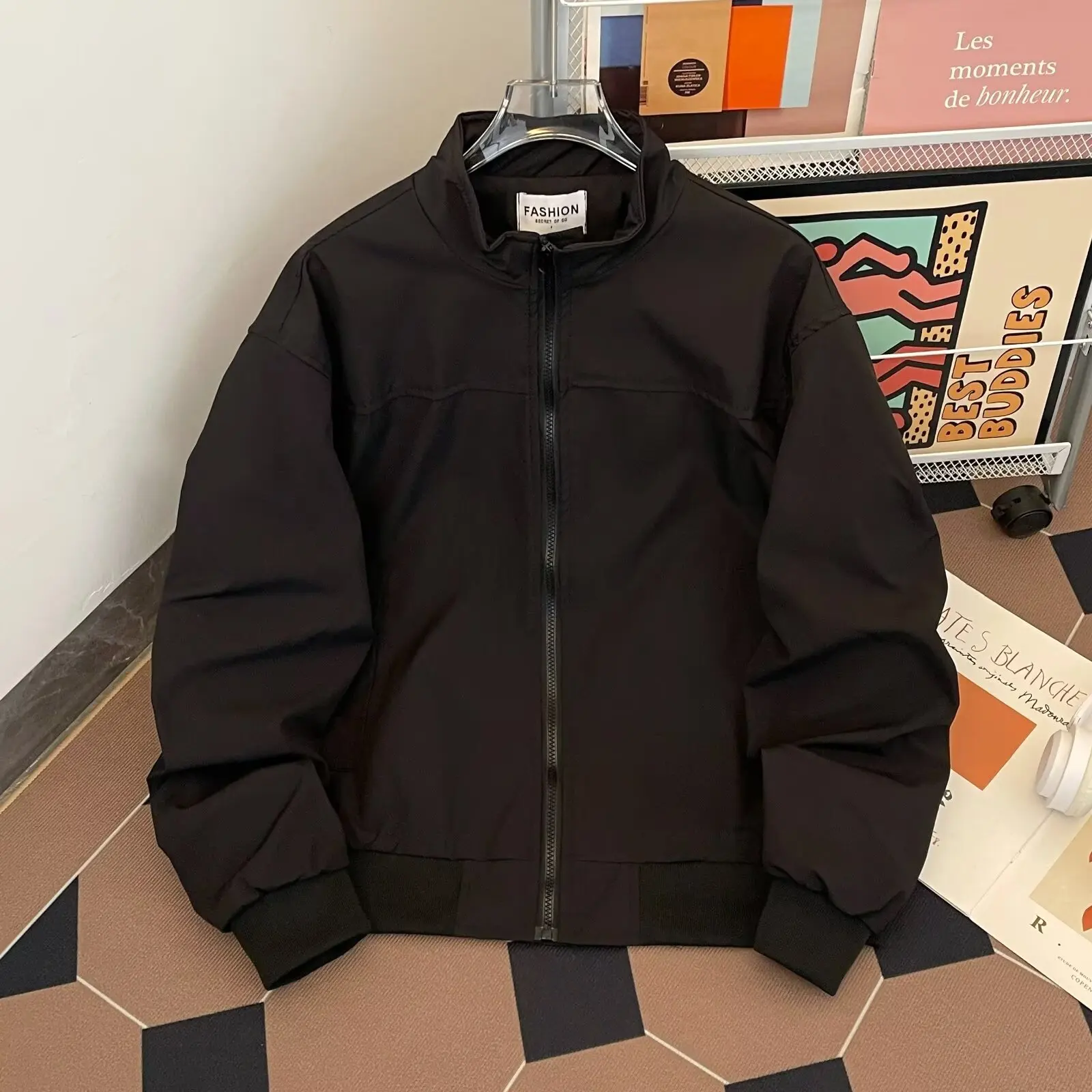 

American Sle Cleanfit Men's Flight Jaet Trendy Outdoor Climbing Coat Zipper Closure Windproof Polyester Casual Jaet