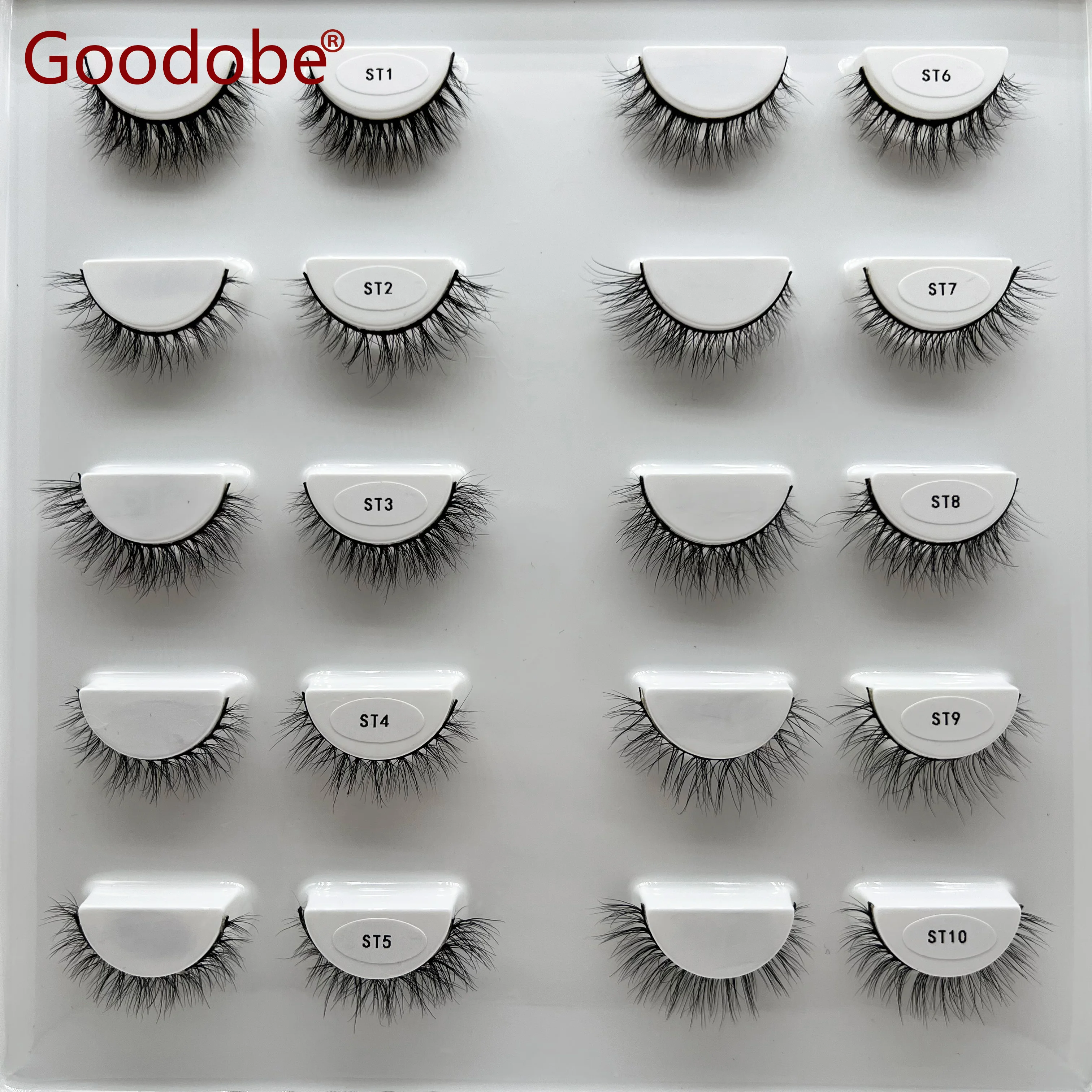 

Goodobe 100pcs 10mm Real 3D Mink False Eyelashes Customized Wholesale Cruelty Free Lashes Handmade Reusable Short Natural Eyelas
