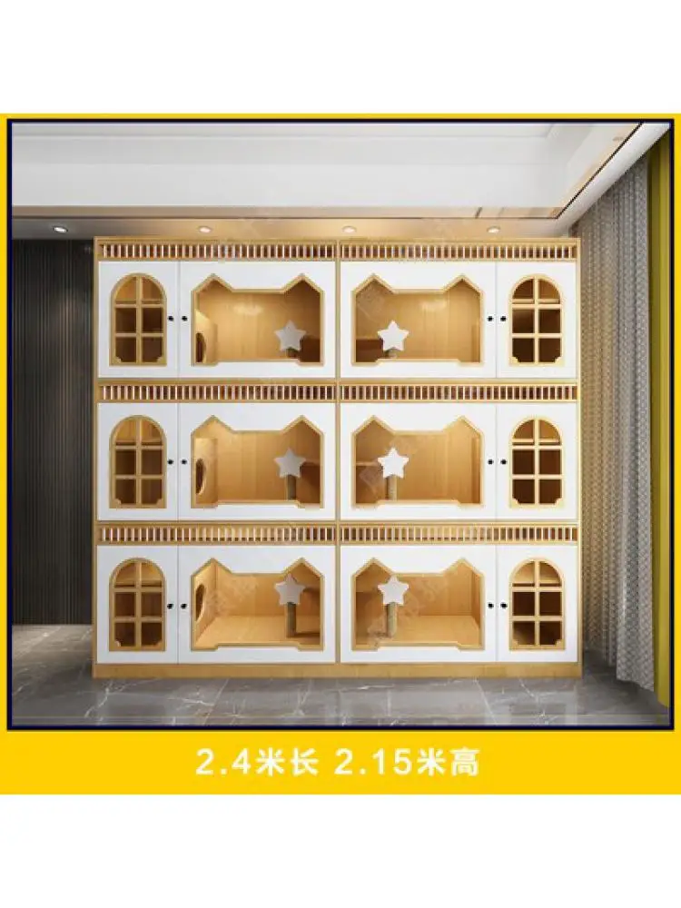 Super Large Luxury Solid Wood Cat House, Pet Shop, Cat Villa, Cat Cage Display Cabinet