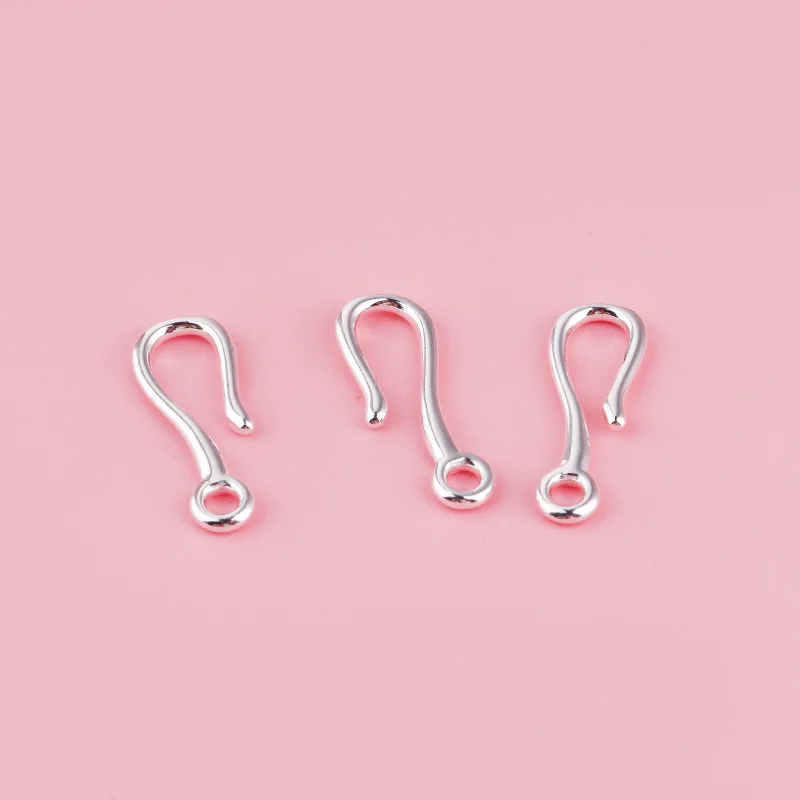 S925 sterling silver single bracelet, necklace with question mark buckle, diy braiding rope accessory