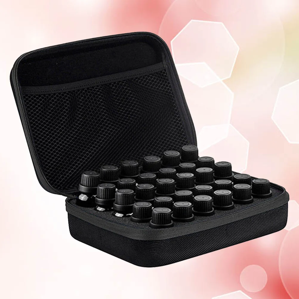 30 Bottle Essential Oils Storage Case Portable Essential Oil Travel Box Holder Organizer (Black)