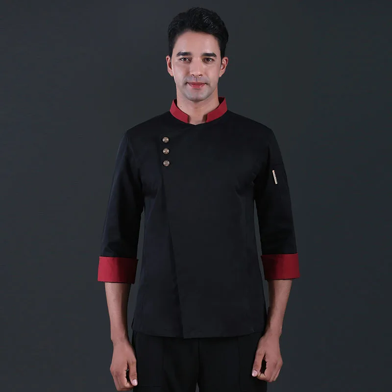 C325 cucina ristorante cuoco abbigliamento da lavoro uniforme da cuoco camicia a più colori giacca da cuoco doppio petto tuta a maniche lunghe Unisex