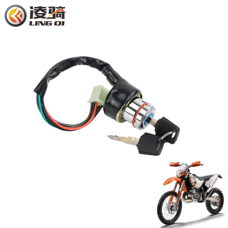 LINGQI 9 Pin 6 Wires Electric Door Lock Plug Ignition Key Switch For 50cc 70cc 90cc 110cc 125cc Scooter ATV Dirt Bike Go Kart