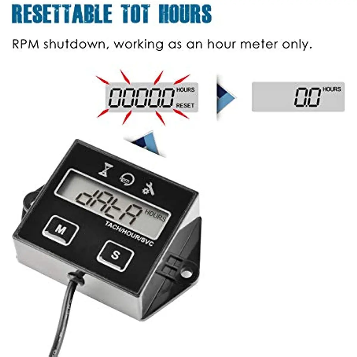 Digital Maintenance Reminder Contains Tachometer Hour Meter Self Powered Engine Service Timers Shutdown Function and Waterproof