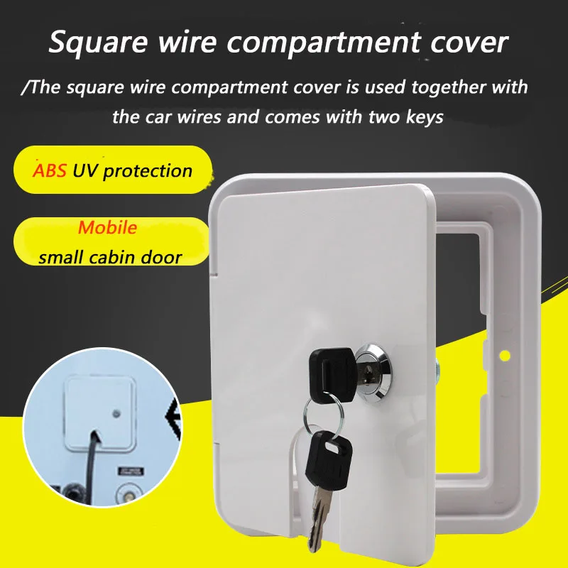 

RV Accessories White Square Wire Compartment Cover Threading Hole Yacht Accessories Wire Storage Box