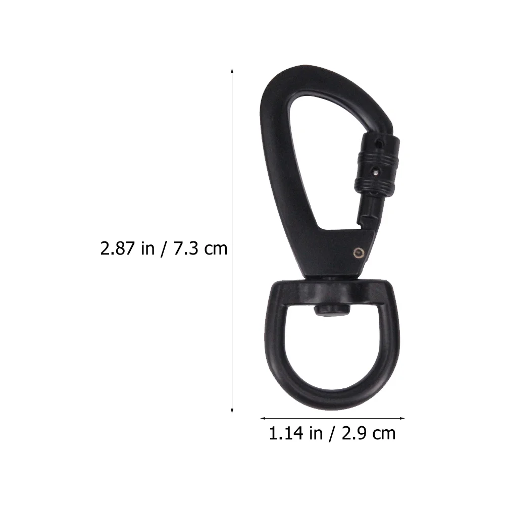 2 قطعة سبائك الزنك الأسود المفاجئة هوك المفاتيح مشبك مشبك دوار لأكياس الأمتعة زجاجات مياه التخييم في الهواء الطلق التنزه #3