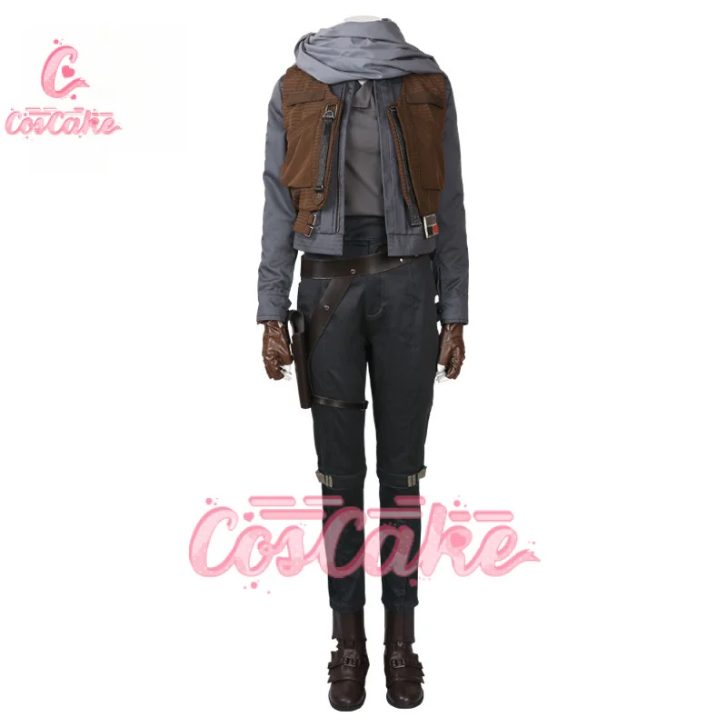 Rogue One A Story Cosplay Costume Jyn Erso Outfits Female Soldier Outfit With Scarf Adult Hero Halloween Cosplay Suit