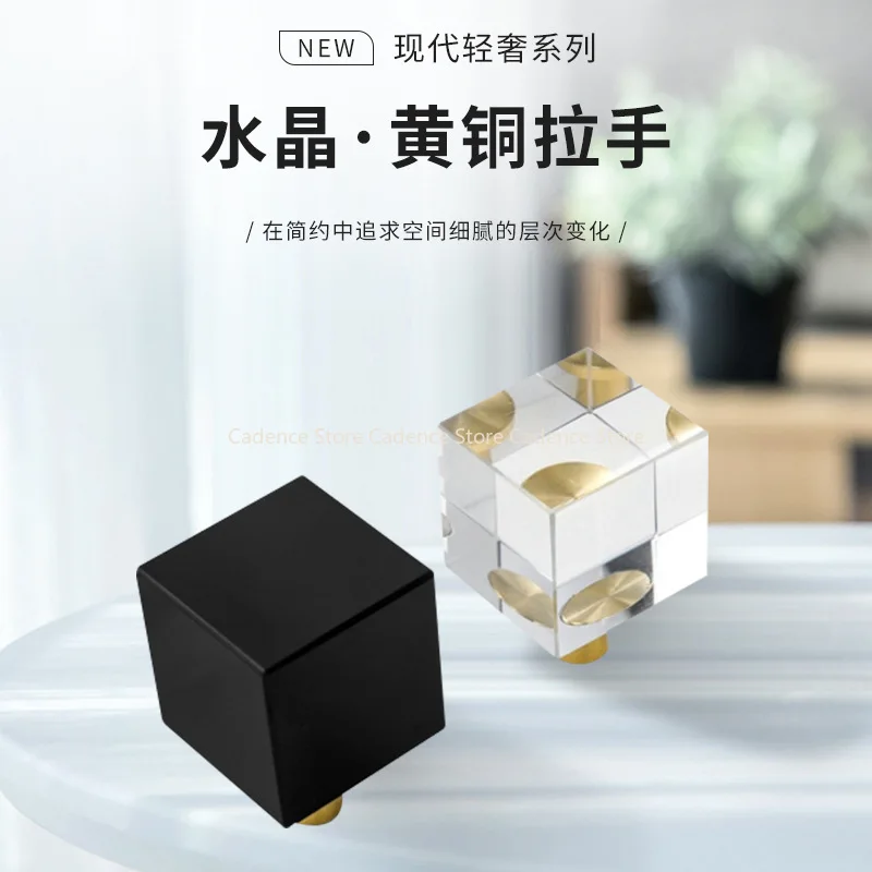 

Drawer Knobs Cupboard Door Handle for Furniture Hardware Solid Brass Crystal Glass Cabinet Pull Kitchen Storage Door Handles