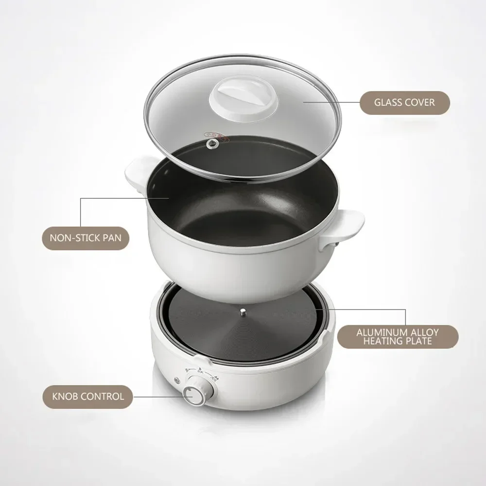 Split Type Electric Hot Pot Large Capacity Non Stick Frying Pan for Dormitory Student Cooking Noodles  Electric Cooking Pot