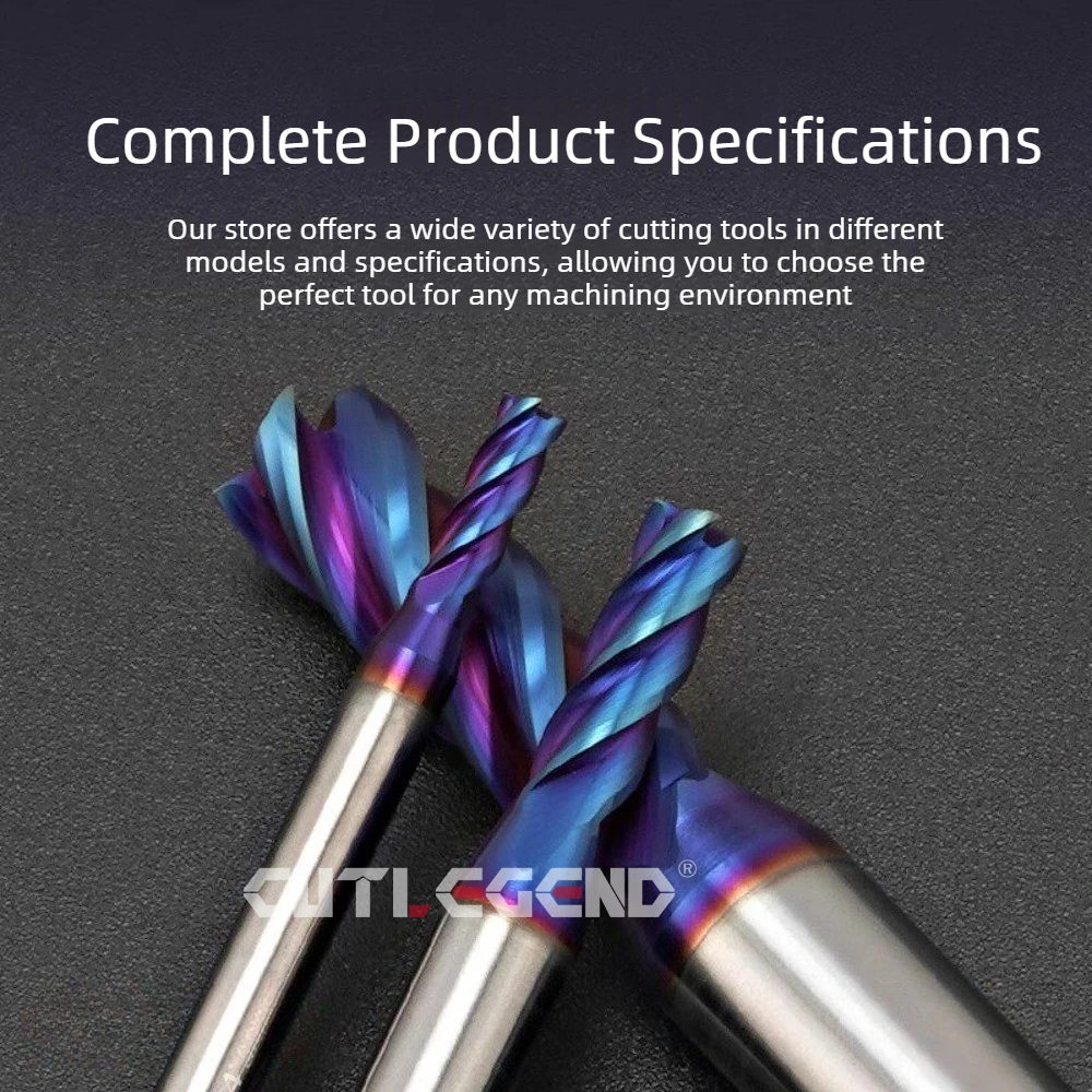 Vollhartmetall-Schaftfräser mit blauer Nano-Beschichtung, HRC70, Fräser D0.2-D6.95, CNC-Präzisions-Nutenfräswerkzeug – Detail 4