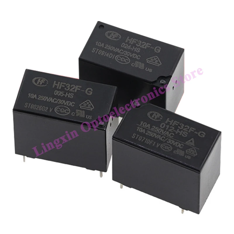 20PCS/lot HF32F-G JZC-32F HF32F - 005 012 024 - HS / HS3 / ZS3 3A 5A 10A 250VAC 4pin 5pin JZC/HF32F-G-012-HS DC5V 12V 24V Relays