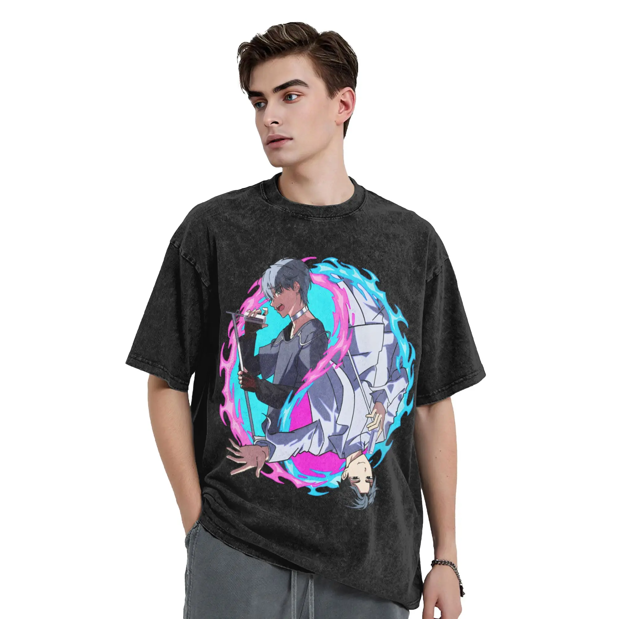 Aliens Stages Till X Ivan Washed T Shirts Streetwear Casual T-Shirt  Tee Shirt for Men Women Cotton Oversize Printed