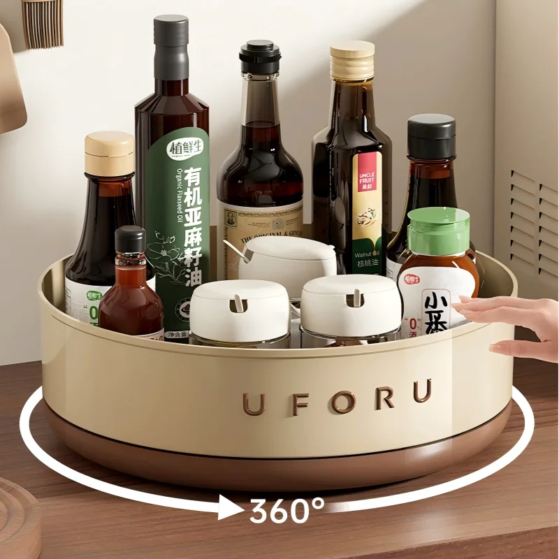 Multifunctional Adjustable Kitchen Rack, Large Capacity Condiment Box Storage , Plastic Material Tabletop Fruit Platter