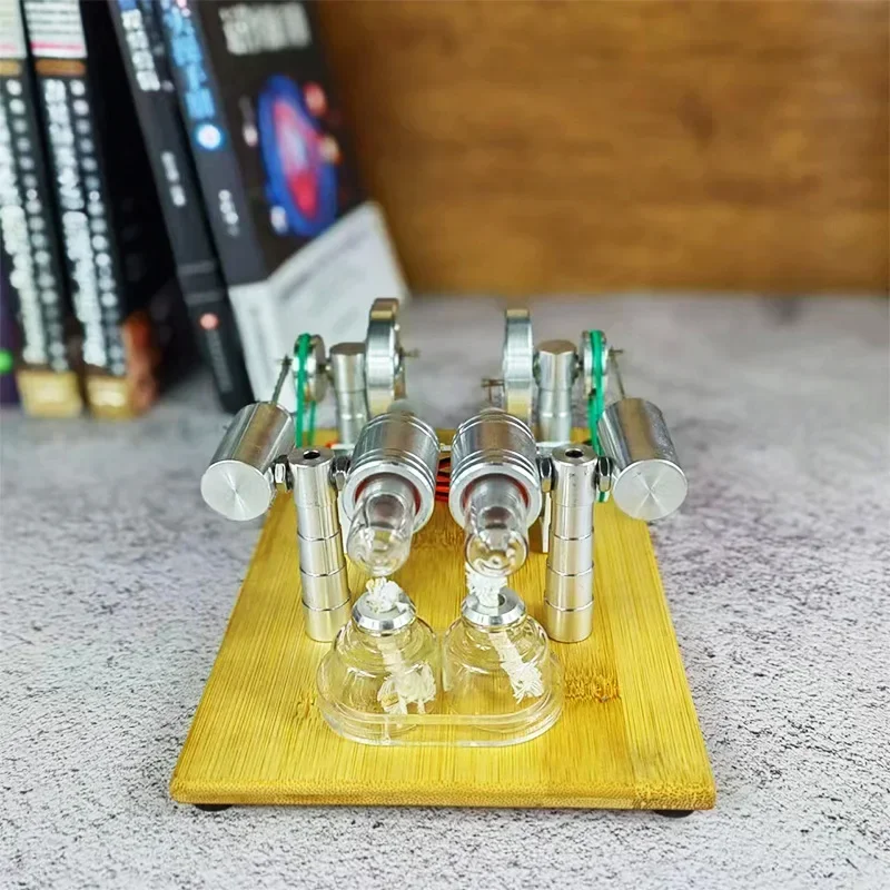 Stirling Engine Generator Model Engine Mini Miniature High-power Four-cylinder Scientific Experiment Mechanics Equipment