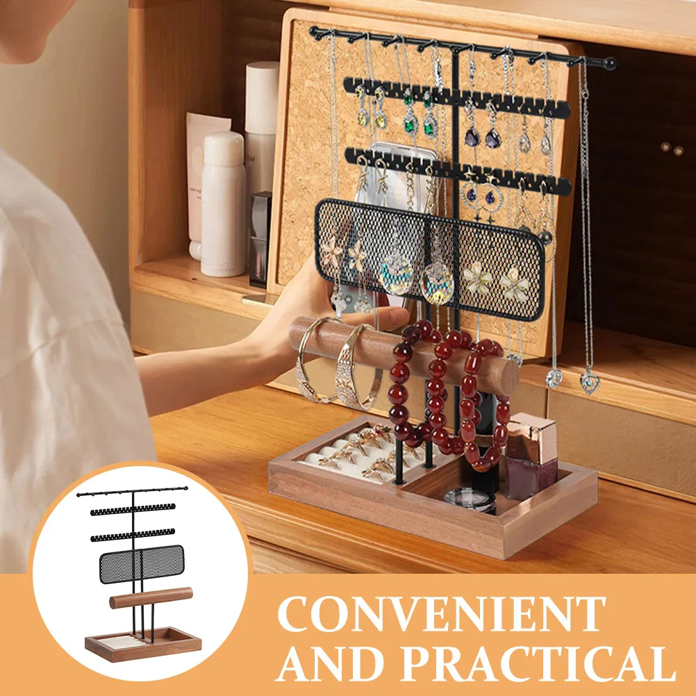 

Multi-Layer Jewelry Storage Rack Necklace Organizer Vintage Earring Holder Ring Display Stand Desktop Bracelet Holder Jewelry