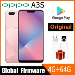 OPPO A3S smartphone global firmware 6.2-inch CPU Qualcomm Snapdragon 450 4230mAh camera 13MP Android 8.1 used phone