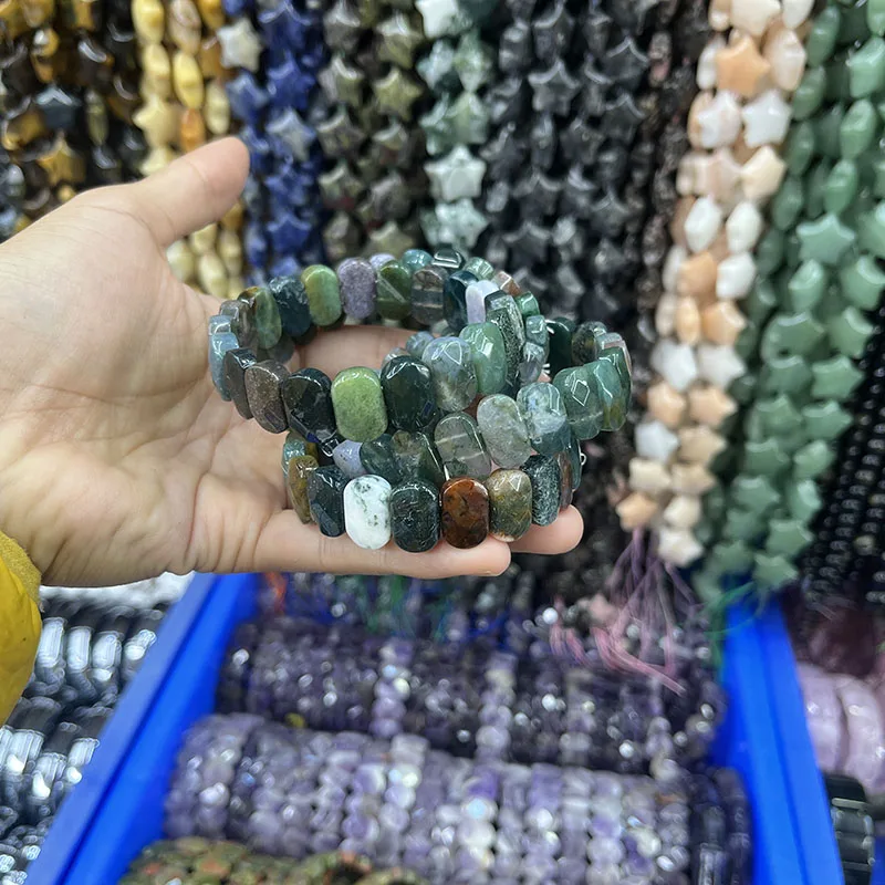 Natural Stone  Hand Row Bracelet Aventurine Pink Quartzs Agate bronzite White turquoise Bracelets For Women Jewelry Holiday Gift