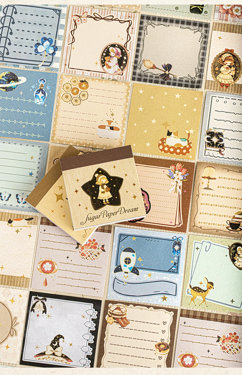 Journal GO 30 Seiten Collage-Stickerbuch Sugar Wrap Dream Vintage Girl House Label Landschaftsmaterial Kreatives Journal-Schreibwarenset – Detail 4