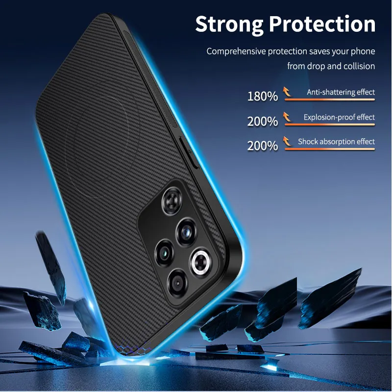 For ZTE Nubia RedMagic 11S Pro Protective Back Case Cover Soft Silicone Carbon Fiber Magnetic Case Zte RedMagic 10 Pro+ 11 Pro+ view 3