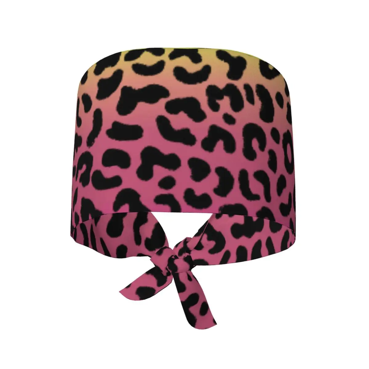 Nurse Hats Colorful Leopard Gradient Pattern Working Caps For Unisex Women Casual Bandage Tie Back Work Scrubs Hat