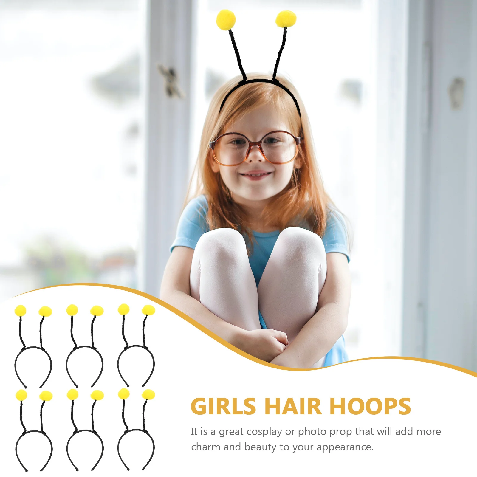 

6Pcs Hair Ball Hairband Stylish Headwear for Party Eye-Catching Cosplay Accessory Comfortable Wear Festival Costume Ornament